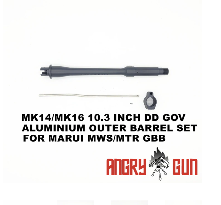 GBB Rifle Outer Barrels - MK14/MK16 DD Gov Aluminum Outer Barrel Set (10.3") for Marui MWS/MTR