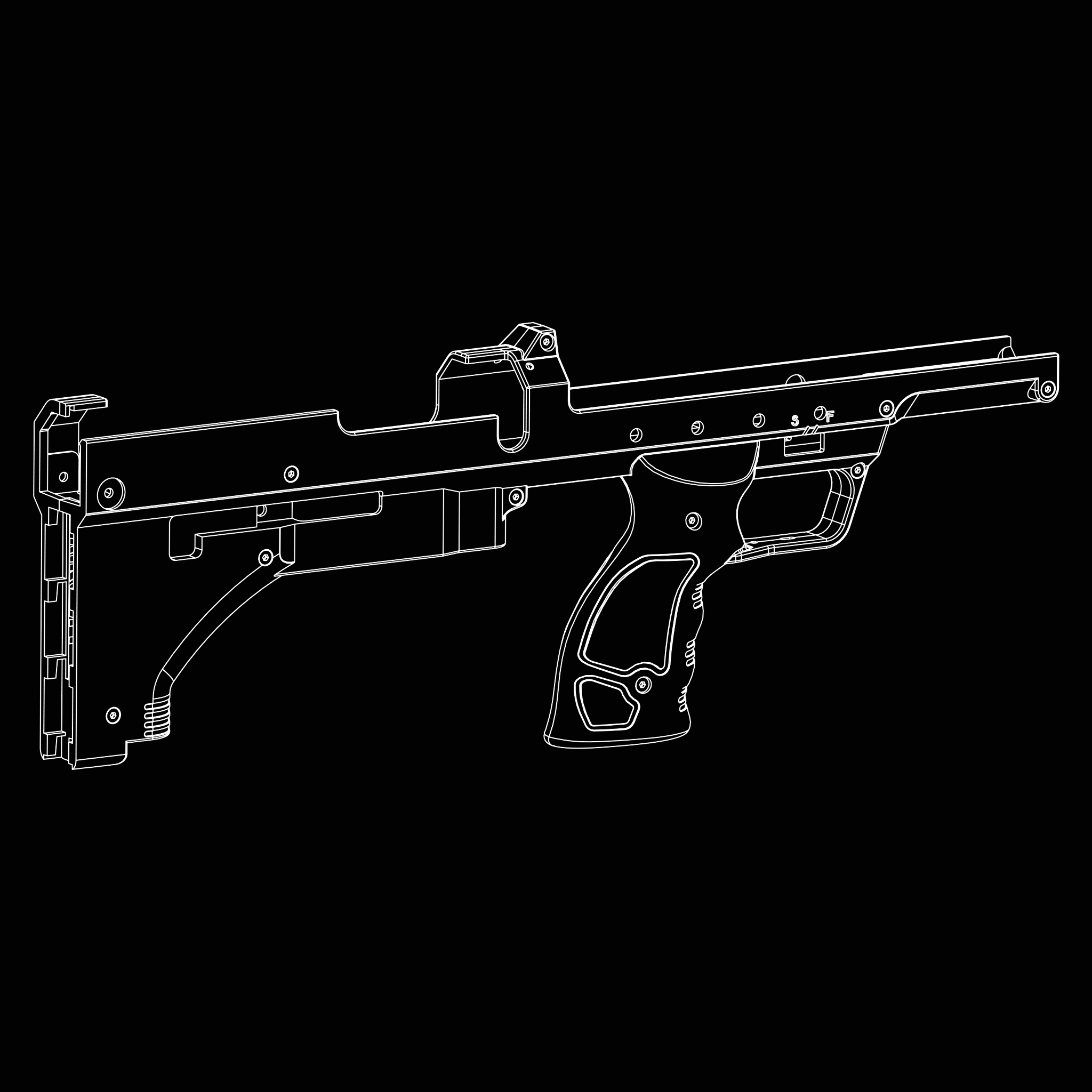 SRS A2 Spare Nylon Stock - Black