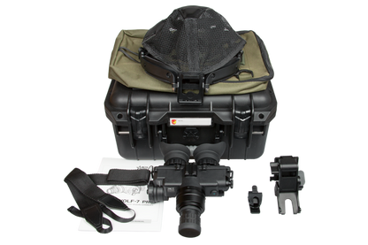 AGM Wolf-7 Pro NL1 HR - Night Vision Goggle with Gen 2+ "Level 1", P43-Green Phosphor "Level 1" High Resolution 60-68 lp/mm Included: NVG, Goggle Kit, Rhino Mount HM,... - AGM Global Vision
