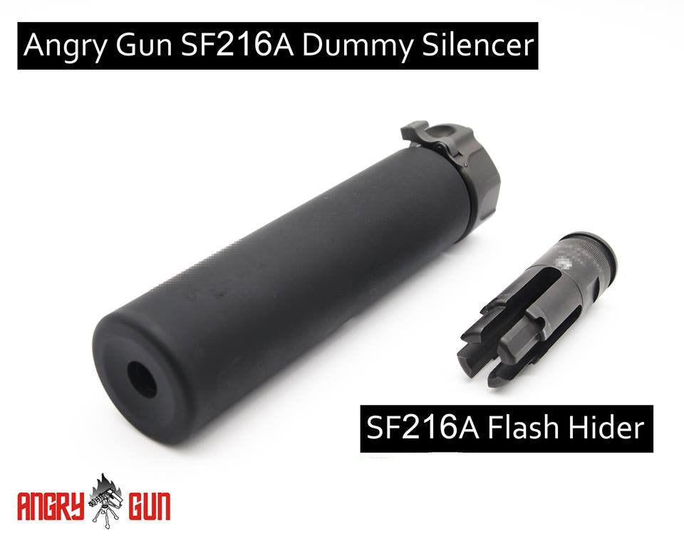 Silenciador dummy SF216A y flash hider SF216A con su corte de encaje