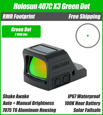 Holosun HE407C X3 2 MOA Green Dot Sight (2026)