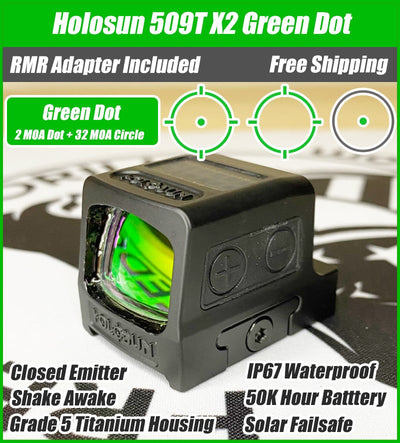 Holosun HE509T-GR X2 Solar Green Dot Sight (2026)