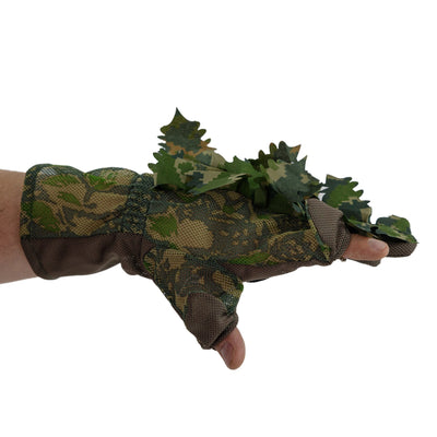 3D Leaf Suit Gloves - Green