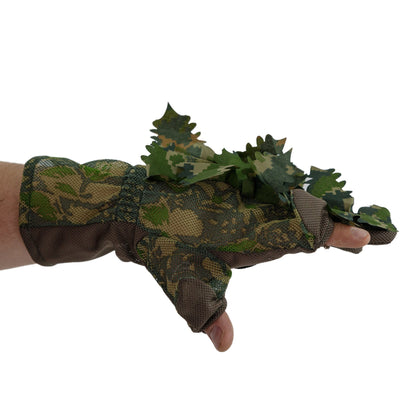 3D Leaf Suit Gloves - Green